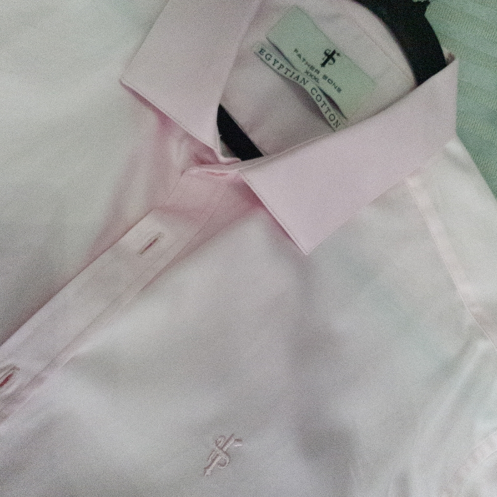 Father Sons Pink Short Sleeve Sateen Dress Shirt XXXL
